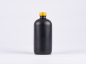 Preview: Schwarzglasflasche 500ml, mit Schraubverschluss Aluminium