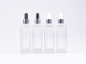 Preview: Klarglasflasche Miro 100ml - Pipette silber glanz
