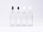 Preview: Klarglasflasche Miro 100ml - Pipette silber matt