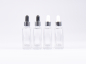 Preview: Klarglasflasche Miro 50ml - Pipette silber glanz