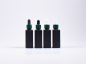 Preview: Schwarzglasflasche Miro 50ml - Pipette grün-matt
