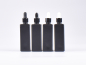 Preview: Schwarzglasflasche Miro 100ml - Pipette schwarz