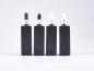 Preview: Schwarzglasflasche Miro 100ml - Pipette silber matt