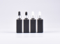 Preview: Schwarzglasflasche Miro 50ml - Pipette silber matt