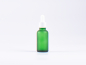 Preview: Grünglasflasche 30ml, mit Pipette weiss