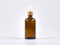 Preview: Braunglasflasche 100ml, mit Lotionspumpe Bambus