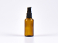 Preview: Braunglasflasche 50ml, mit Lotionspumpe Kunststoff