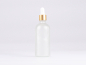 Preview: säuremattierte Flasche 100ml, mit Pipette gold