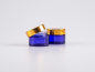 Preview: Blauglasdose, 30ml, mit Deckel Gold