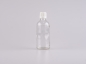 Preview: Klarglasflasche 100ml, mit Tropfmontur für Öle, OV-Verschluss, weiss/schwarz