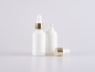 Preview: Weissglasflasche 30ml, mit Pipette gold