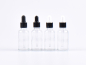 Preview: Klarglasflasche 100ml, mit Pipette schwarz