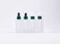Preview: Glasflasche säuremattiert- eckige Schulter, 30ml, mit Pipette Alu grün-matt