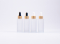 Preview: Glasflasche säuremattiert- eckige Schulter, 30ml, mit Pipette Alu gold