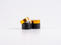 Preview: Schwarzglasdose, 10ml, mit Deckel gold