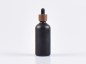 Preview: glasflasche-schwarz-pipette-holz-montur