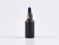 Preview: Schwarzglasflasche 30ml, mit Pipette gold