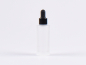 Preview: Glasflasche säuremattiert, 30ml, mit Pipette Alu schwarz