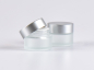 Preview: Glasdose säuremattiert, 50ml, mit Deckel silber