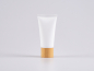 Preview: Kosmetiktube 50ml, weiss-matt, mit Schraubverschluss Bambus
