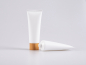 Preview: Kosmetiktube 100ml, weiss-matt, mit Schraubverschluss Bambus