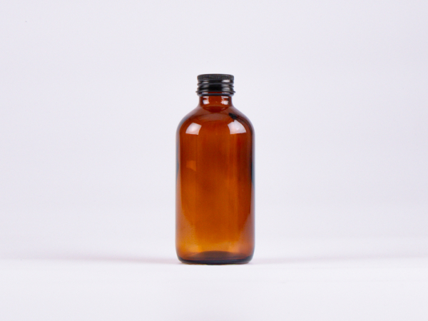 Braunglasflasche 250ml, mit Schraubverschluss Aluminium