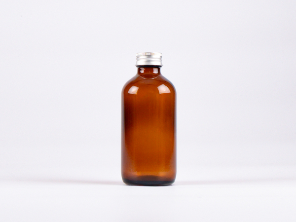 Braunglasflasche 250ml, mit Schraubverschluss Aluminium