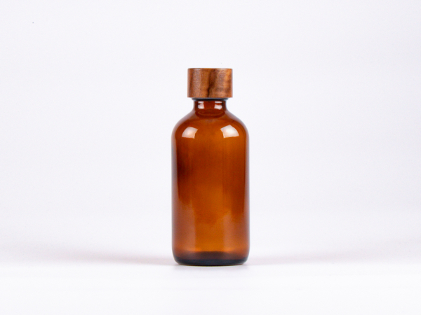 Braunglasflasche 250ml, mit Schraubverschluss Walnut