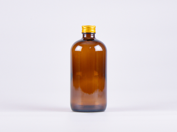 Braunglasflasche 500ml, mit Schraubverschluss Aluminium