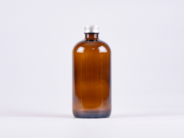 Braunglasflasche 500ml, mit Schraubverschluss Aluminium