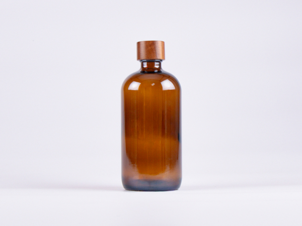 Braunglasflasche 500ml, mit Schraubverschluss Walnut