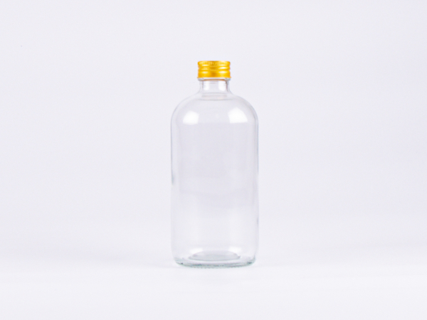 Klarglasflasche 500ml, mit Schraubverschluss Aluminium