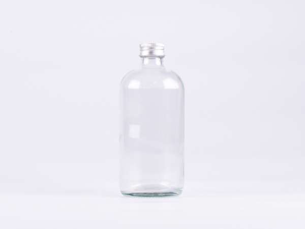 Klarglasflasche 500ml, mit Schraubverschluss Aluminium