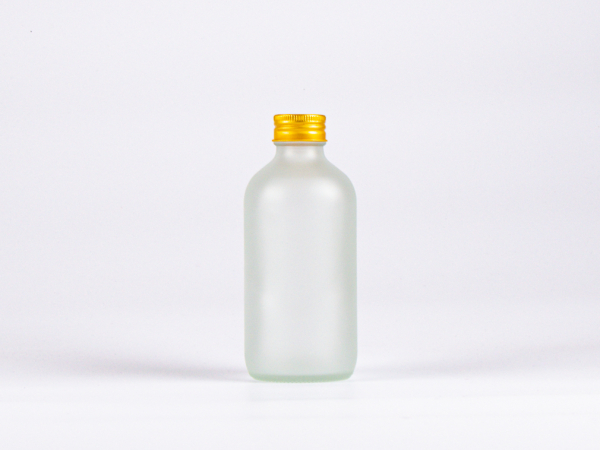 Glasflasche säuremattiert, 250ml, mit Schraubverschluss Aluminium