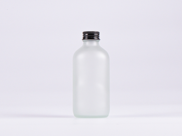 Glasflasche säuremattiert, 250ml, mit Schraubverschluss Aluminium