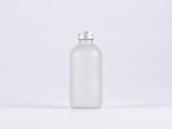 Glasflasche säuremattiert, 250ml, mit Schraubverschluss Aluminium