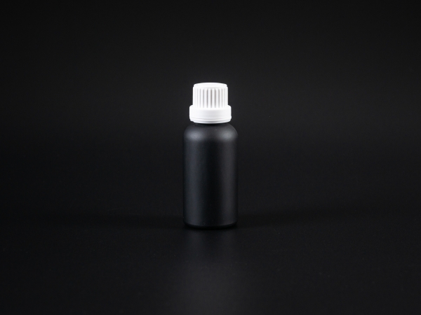 Schwarzglasflasche 30ml, mit Tropfmontur OV für wässrige Lösungen