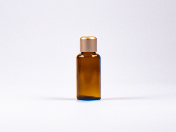 Braunglasflasche 30ml, mit Tropfmontur Gold