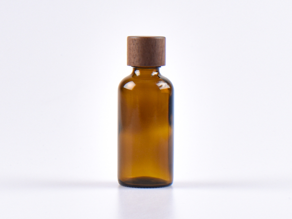 Braunglasflasche 50ml, mit Schraubverschluss Walnut