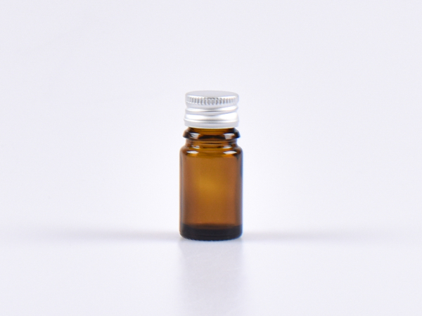 Braunglasflasche 5ml, mit Aludeckel gold/silber