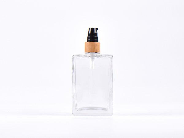 Klarglasflasche Miro 100ml - Lotionspumpe Bambus