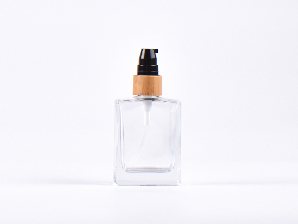 Klarglasflasche Miro 50ml - Lotionspumpe Bambus