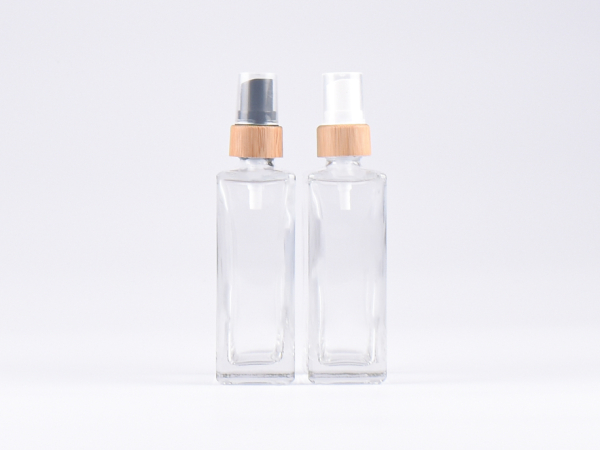 Klarglasflasche Miro 100ml - Lotionspumpe Bambus
