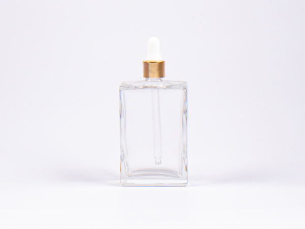 Klarglasflasche Miro 100ml - Pipette gold