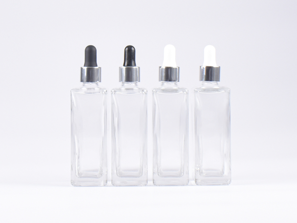 Klarglasflasche Miro 100ml - Pipette silber glanz