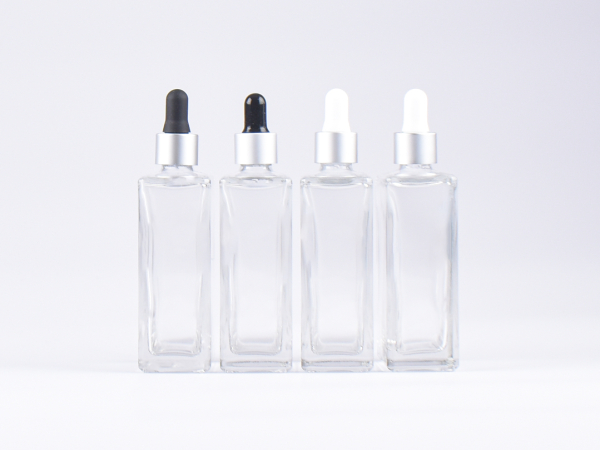 Klarglasflasche Miro 100ml - Pipette silber matt