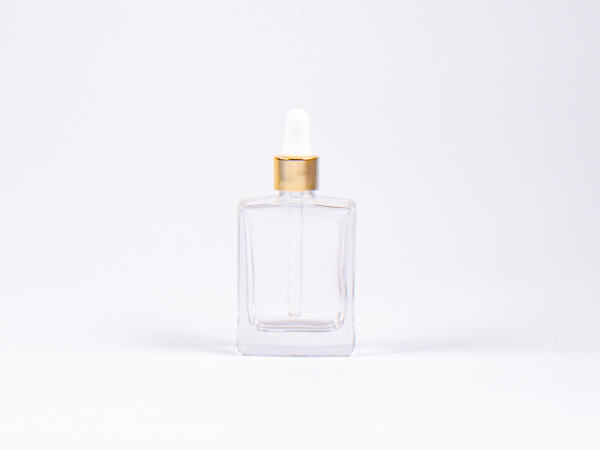 Klarglasflasche Miro 50ml - Pipette gold