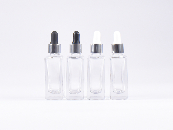Klarglasflasche Miro 50ml - Pipette silber glanz