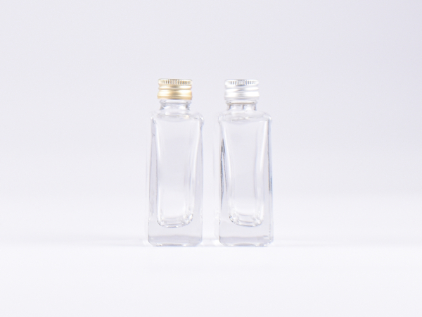 Klarglasflasche Miro 50ml - Schraubverschluss Aluminium