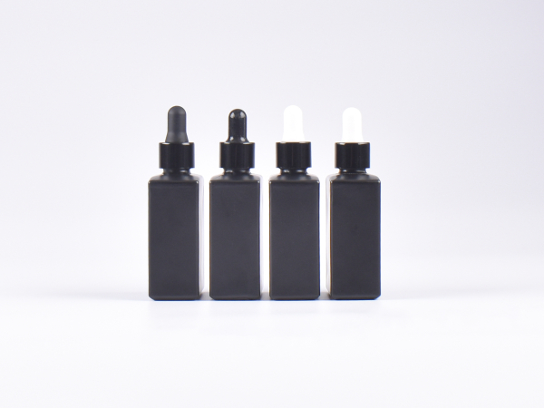 Schwarzglasflasche Miro 50ml - Pipette schwarz